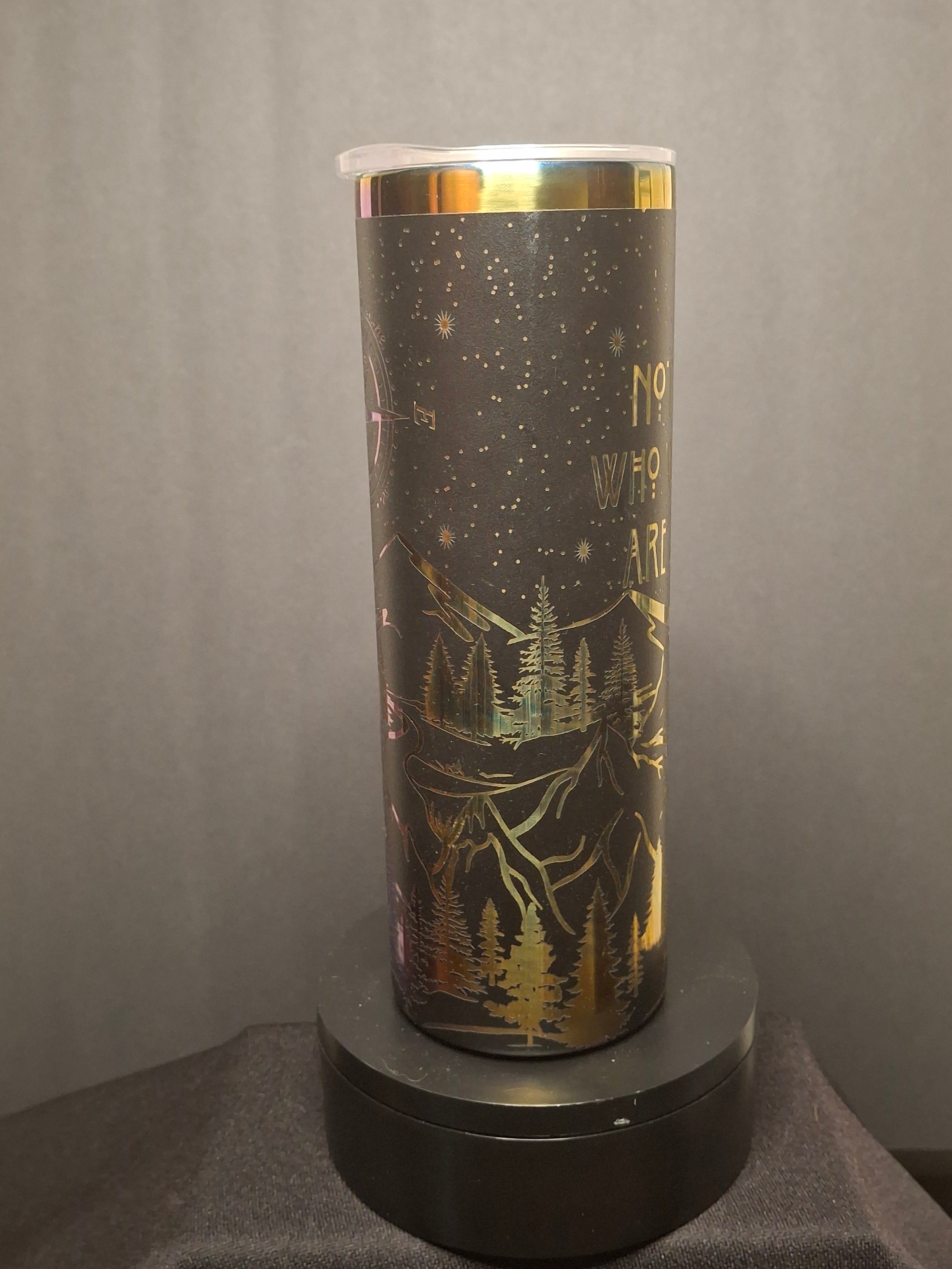 Not all who wander are lost electroplate tumbler